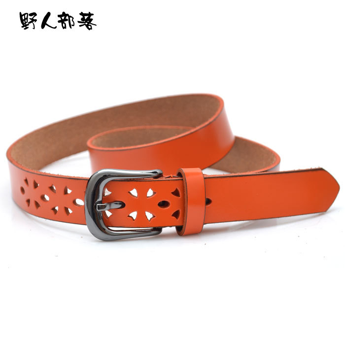 New arrival cowhide genuine leather cutout women's belt fashion strap candy color 6247