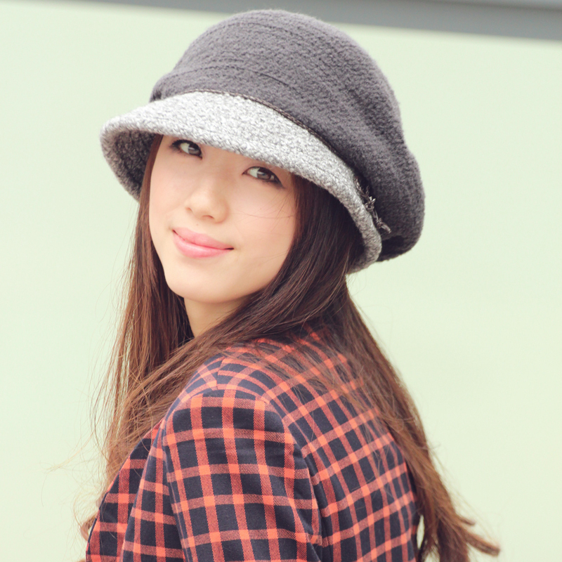 New arrival dome fashion bucket hats millinery bow hat autumn winter woolen