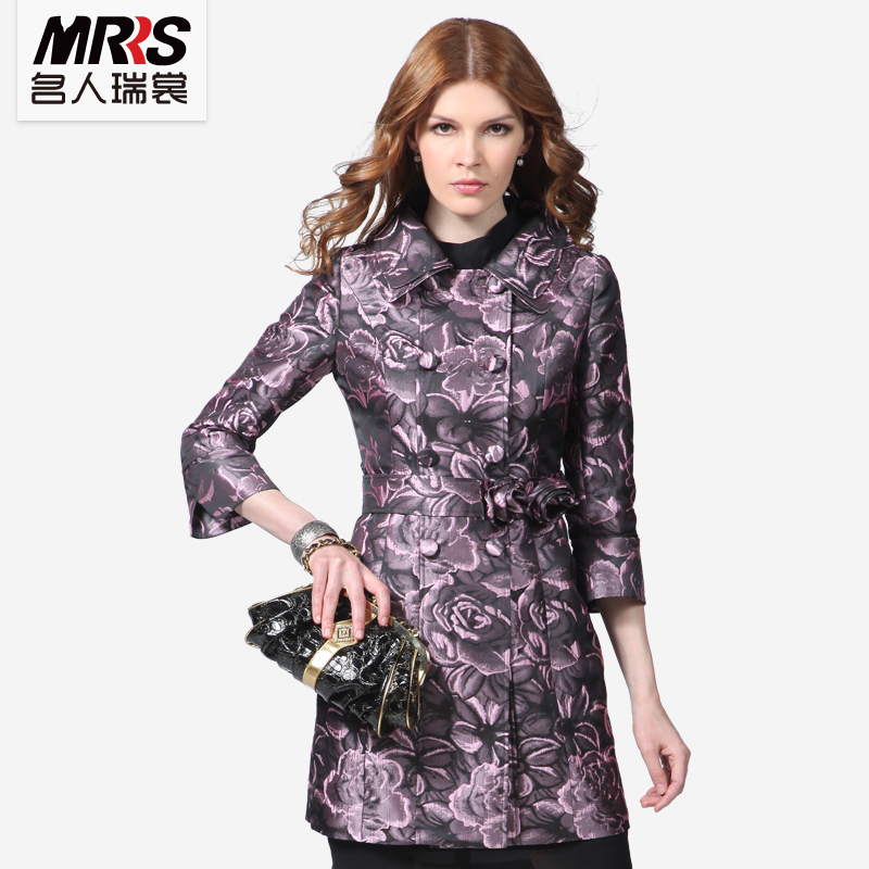 New arrival double collar double breasted three quarter sleeve spring and autumn lacing trench