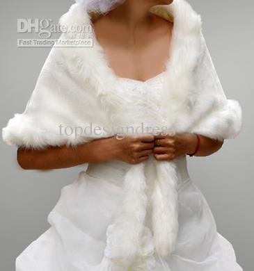 New Arrival Elegant Faux Fur Bridal Wedding Shawl