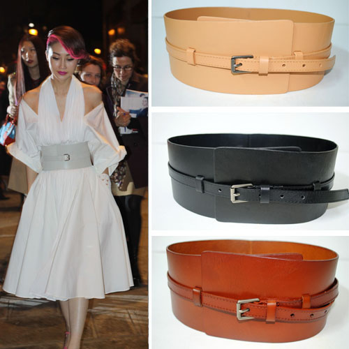 New arrival elegant paragraph women's cowhide wide belt cummerbund ultra wide genuine leather belt female decoration