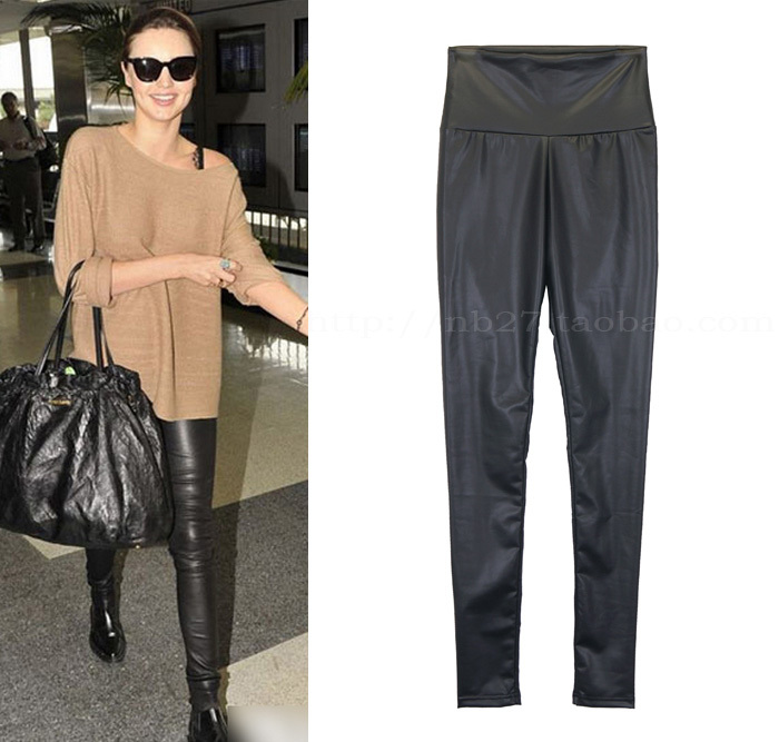 New arrival fashion ber hka matt mere loin breathable faux leather female solid color legging plus size women's trousers