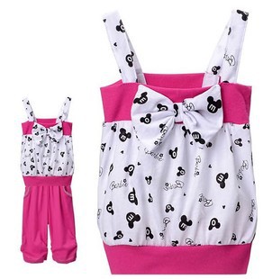 New Arrival Fashion Cute Baby Girls Clothing Sets Sleeveless Gallus Belt Skirt +Short Pants Hello Kitty Suit Girls Cartoon Shirt