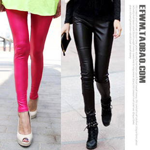 New arrival fashion elastic tight female matt faux leather pants, women legging slim pencil pants skinny pants, sexy leggings