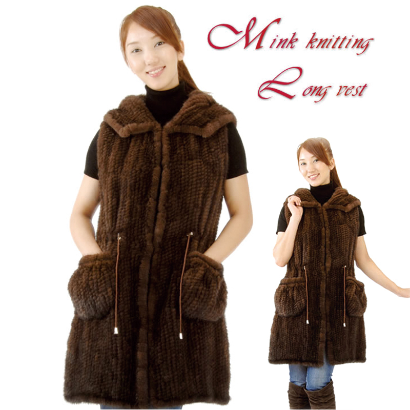 New arrival fashion women's fur mink hair slim medium-long women's boutique vest outerwear