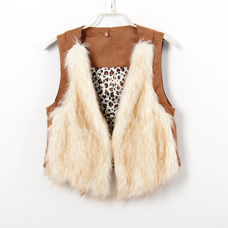 New arrival Faux patchwork leather vest all-match fur vest