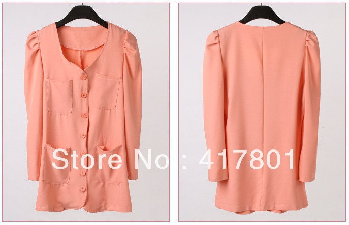 New Arrival free shipping fashion woman's jacket coat clothes beige/pink and green color free size