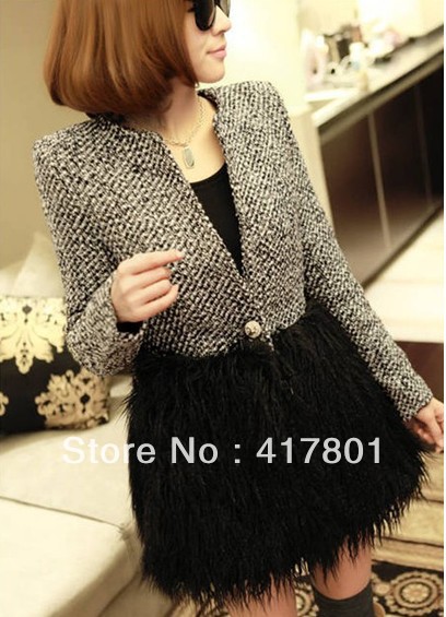 New Arrival free shipping fashion woman's jacket coat clothes gray and black  color M/L  size