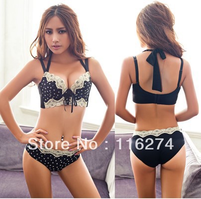 New Arrival Free Shipping High Quality  Pretty Black Halter Straps Women Lady Bra Lingerie Underwear