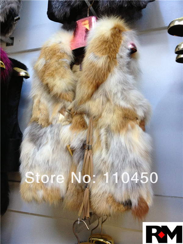 New Arrival Free Shipping Hot Selling  Red Fox Fur Vest Factory Price