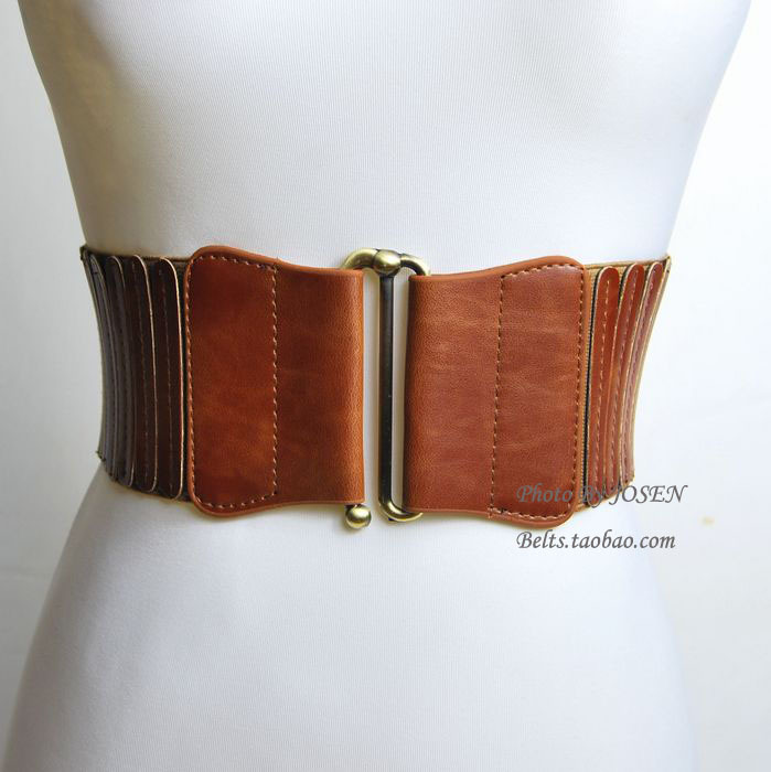 NEW ARRIVAL& FREE SHIPPING!PU LEATHER LADIES' ELASTIC CINCH CORSET WIDE WAIST BELT