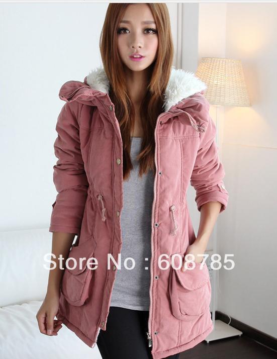New arrival Free Shipping women's medium-long thickening with a hood thermal wadded jacket cotton-padded winter coats S138