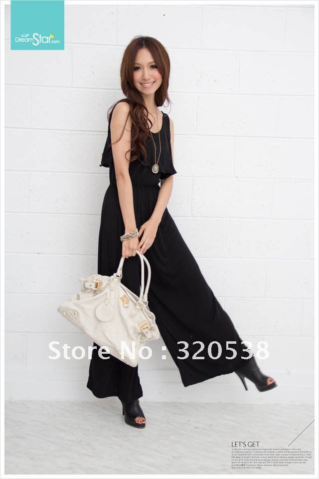 New Arrival!Free Size-Ladys Sexy V-Collar Flouncing Long Jumpsuits Suits Z8251