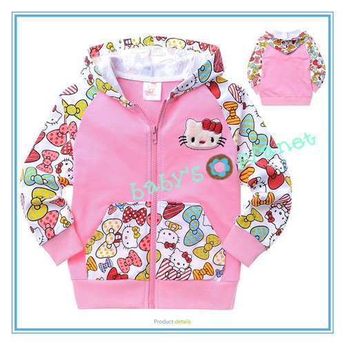 new arrival freeshipping Hello Kitty hoody/KT kid tops/children clothing/girl coat/sweatshirt/carttoon hoodied jacket/6pcs/lot