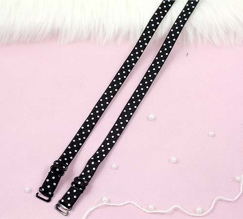New arrival gentlewomen cute dot print black elastic double-shoulder cross shoulder strap pectoral girdle