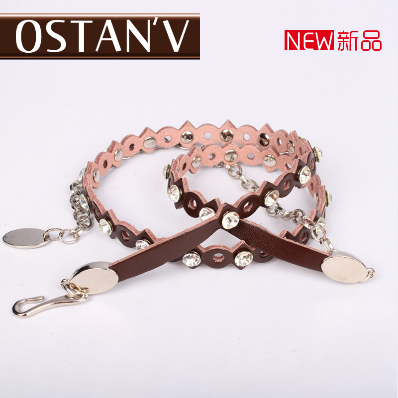 New arrival genuine leather belly chain female fashion all-match diamond-studded decoration metal rhinestone thin belt skirt