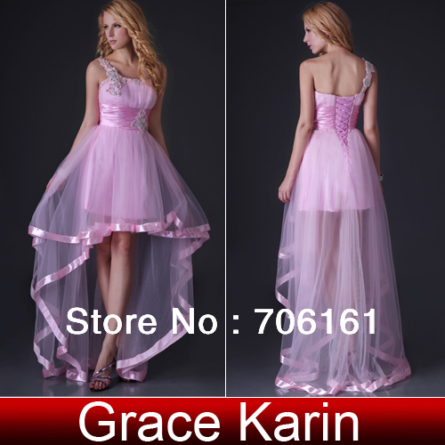 New Arrival ! GK Sexy Stock Tulle Bridesmaid Party Prom Ball One Shoulder Evening Dress 8 Size CL3829