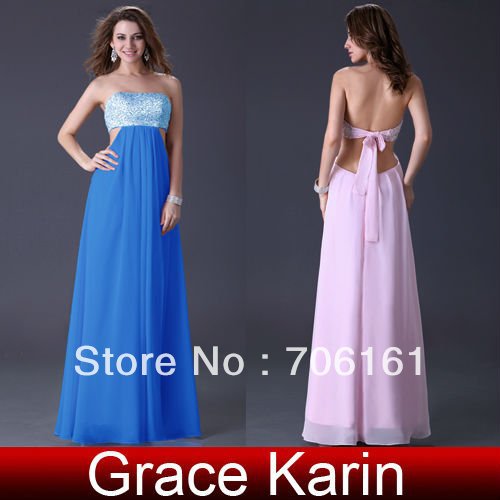 New Arrival!GK Stock Strapless Sequins Embellished Party Gown Prom Ball Evening Dress 8 SizeCL3437