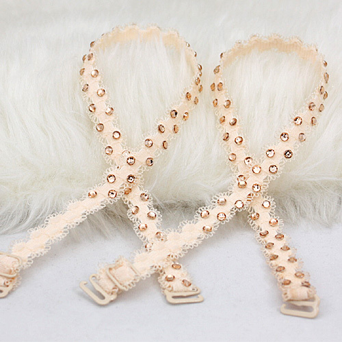 New arrival hot fashion quality full sparkling diamond interspersion lace decoration double-shoulder shoulder strap underwear