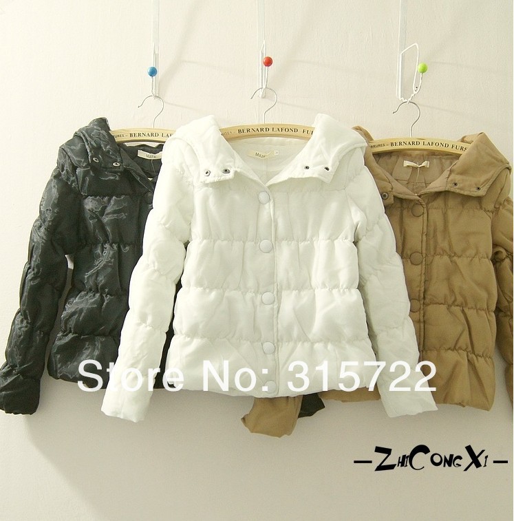 new arrival hot lady fashion korean winter multilayer gauze slim hooded cotton short coat,warm outwear M,L,XL  L-039