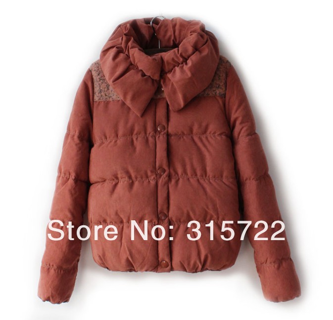 new arrival hot lady fashion simple retro stitching double collar jacket winter warm outwear coat M,L, L-040