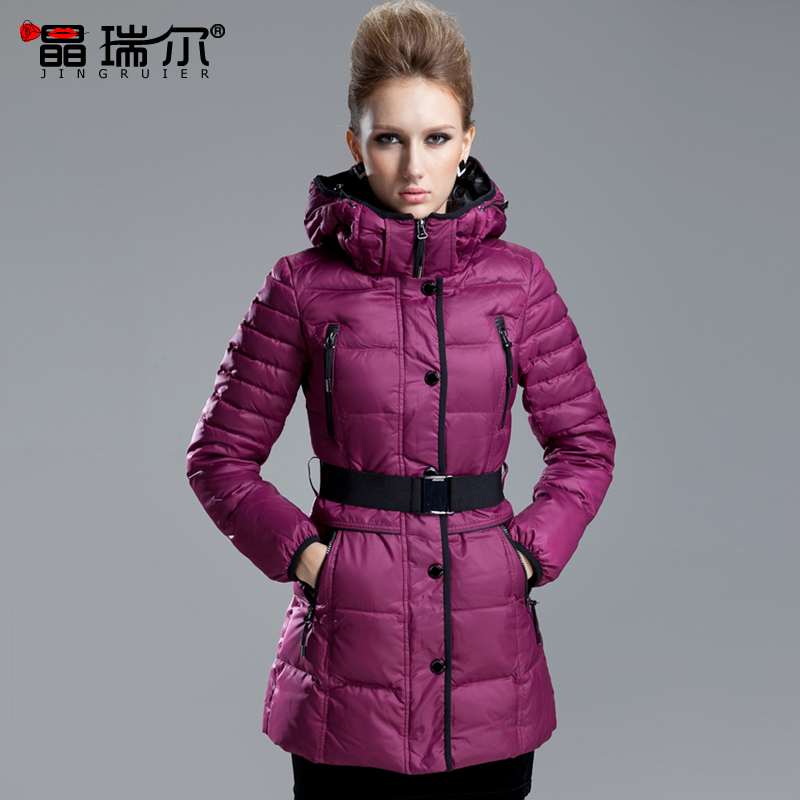 New Arrival Hot Sale Ladies Down Jacket Fur Collar Winter Jacket Color Blue-Green Black Purple Fashion Warm Women's Down Coat