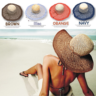 New arrival hot-selling gradient color strawhat large brim straw braid sunbonnet big beach cap