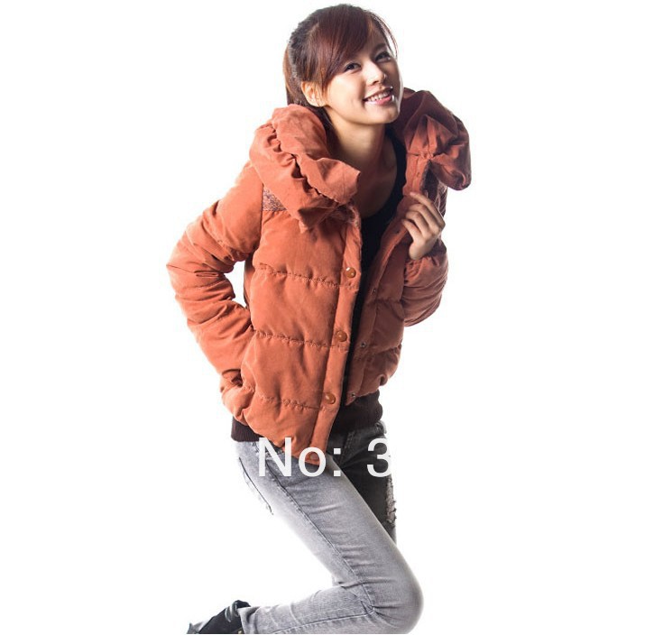 new arrival hot women double bud neck jeanette shot cotton padded winter warm coat outwear M,L L-033