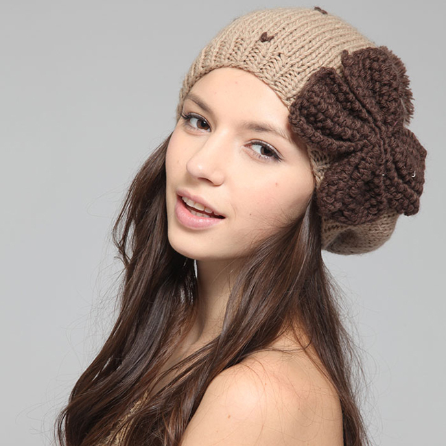 New arrival kenmont autumn and winter hat millinery knitted hat beret crystal knitted hat 1306