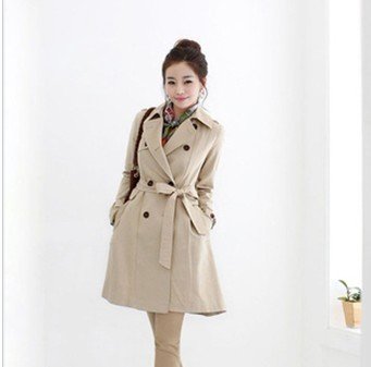 New arrival  Korean autumn/fall women coat with epaulette double button/women wind coat#8035