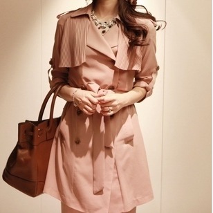 New arrival Korean Early autumn Partysu slim chiffon dress trench \two color free shipping