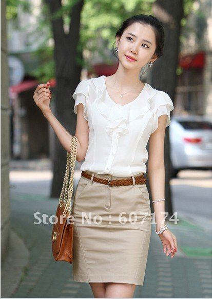 New arrival ladies' Ruffles sleeve Chiffon shirt,OL shirt,2 colors,#0811
