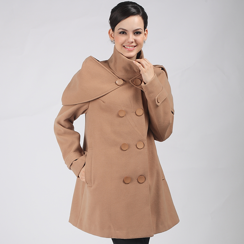 New arrival limited edition maternity clothing winter detachable cap woolen maternity overcoat yws644108