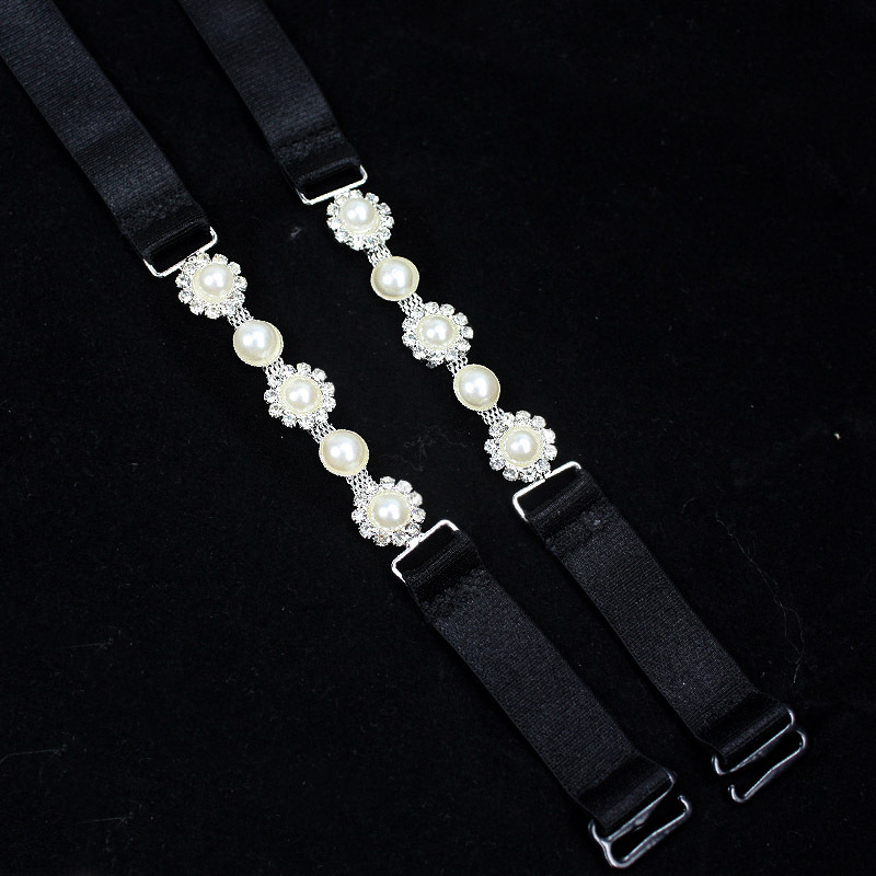 New arrival luxurious pearl rhinestone intellectuality double-shoulder shoulder strap pectoral girdle 1.5c high quality