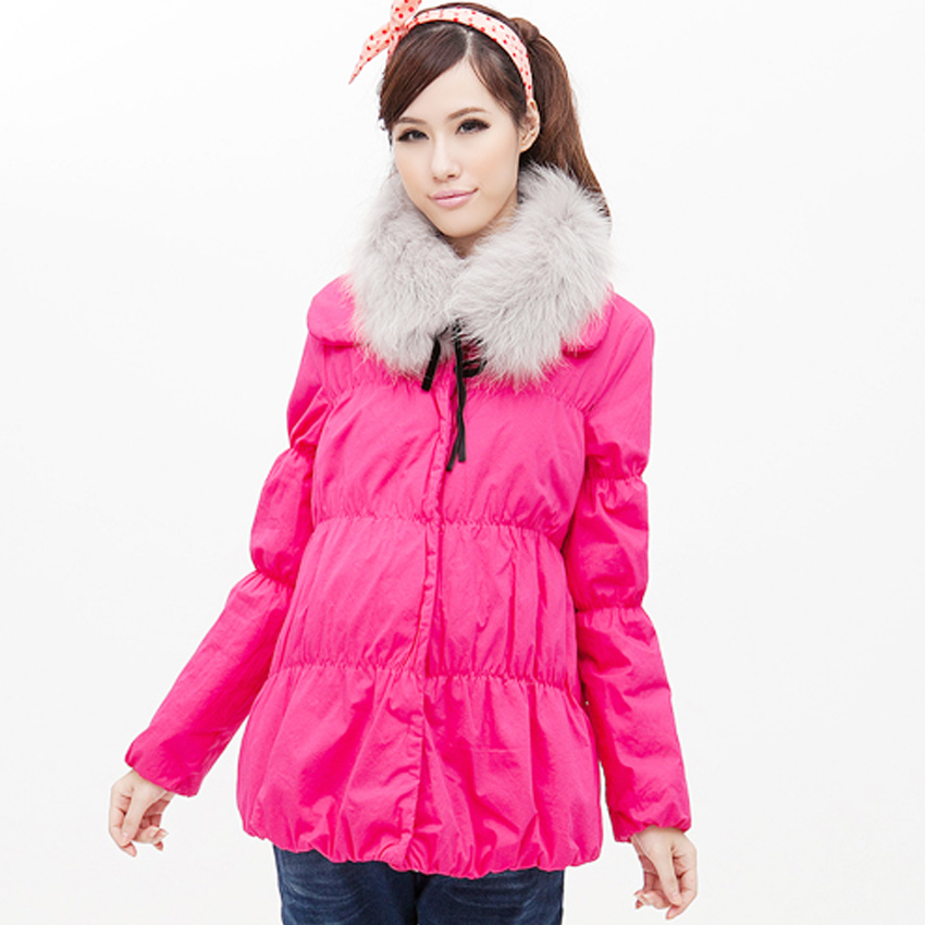 New arrival maternity clothing winter thickening thermal maternity cotton-padded jacket maternity outerwear fur collar