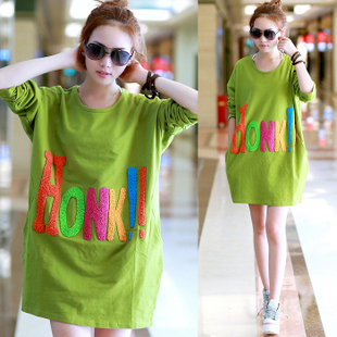 New arrival maternity tshirt long design plus size maternity t shirt spring fashion maternity t-shirts candy color letter tshirt