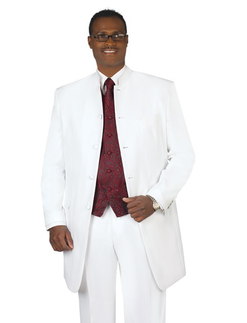 New arrival Mens White 5 Button Mandarin Tuxedo - Includes Tuxedo Trousers and waistcoat