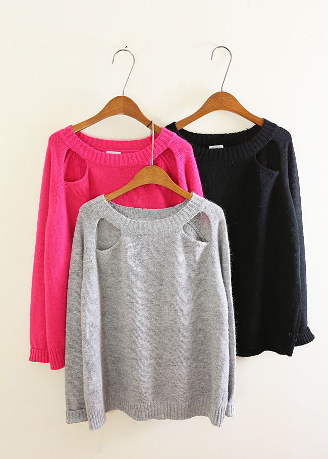 New arrival! nda small sty sexy cutout loose strapless rabbit fur sweater a709 free shipping