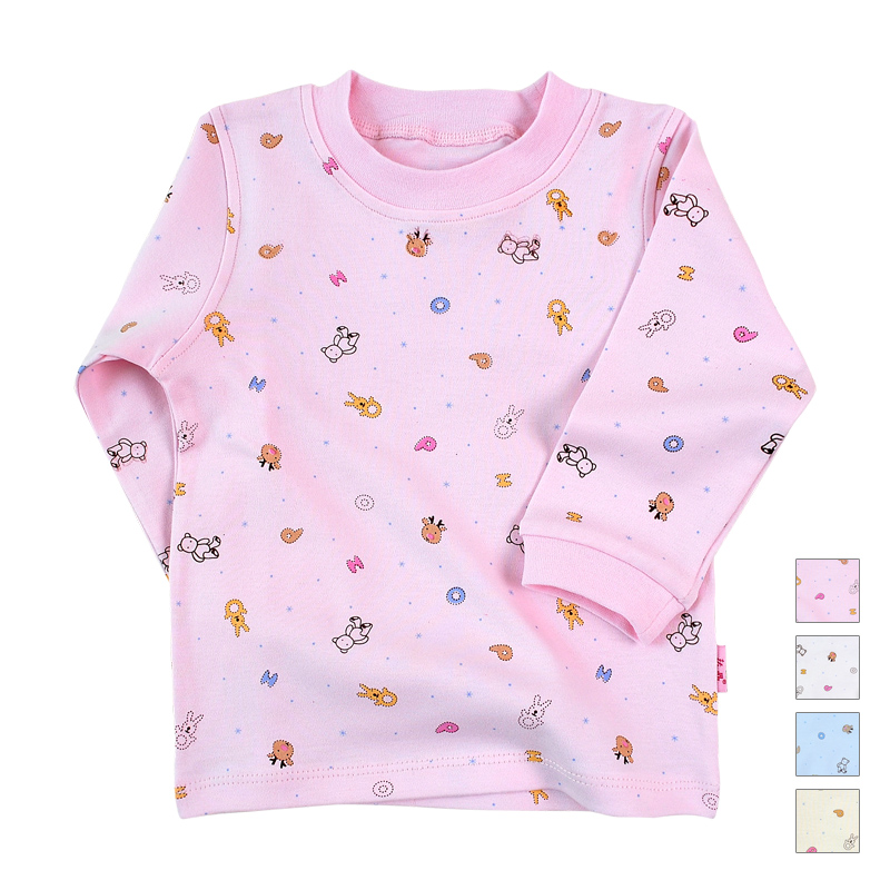 New arrival newborn baby 100% cotton cartoon print basic shirt 3026