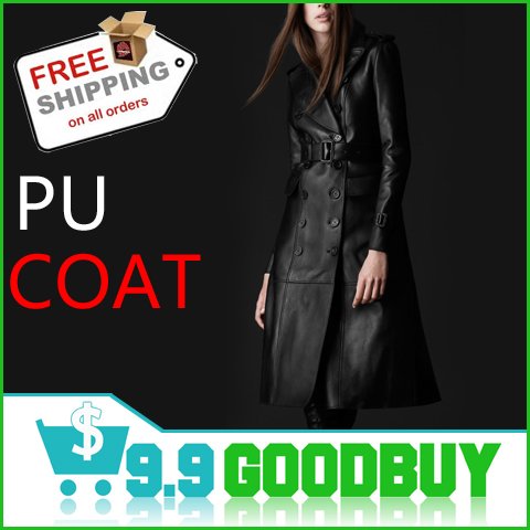 New arrival popular fashionable Women's ribbon panel leather trench coat PU Leather Jackets Lady Coat Outerwear for OL coats