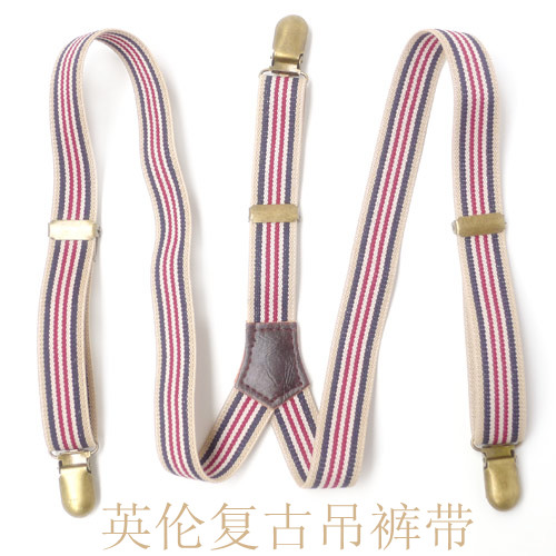 New arrival popular vintage suspenders general elastic suspenders basic bronze color clip