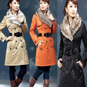 New arrival pretty designer OL style and fashion women outerwear and jacket coat with fur collar and free shipping