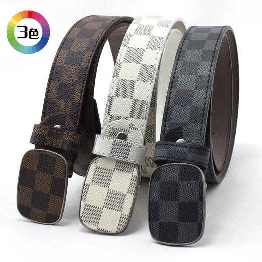 New Arrival PU Leather belt with Smooth buckle 3colors Free shipiping Wholesale