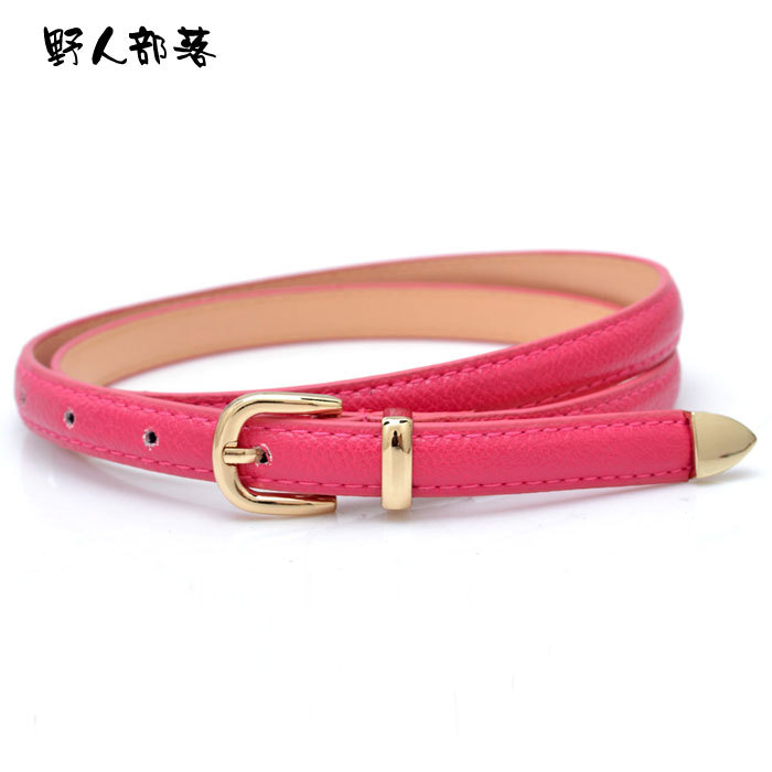 New arrival PU leather fashion strap sweet women's belt candy color thin belt 6357