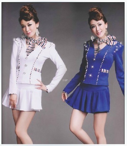 New arrival quality stewardess service set ktv uniform skorts long-sleeve set