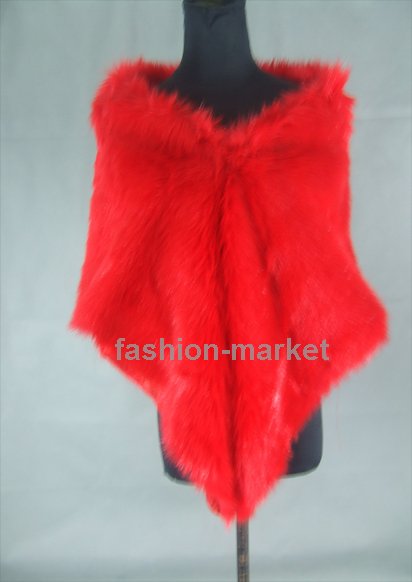 New Arrival Red Winter Bridal Wedding dress faux Fur Wrap/shawl/coats Shrug Shawl