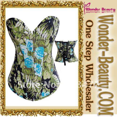 New arrival sexy blue rose corset