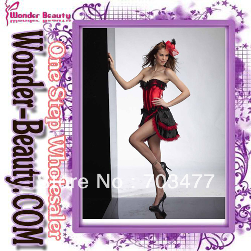 New arrival sexy red strapless corset with black