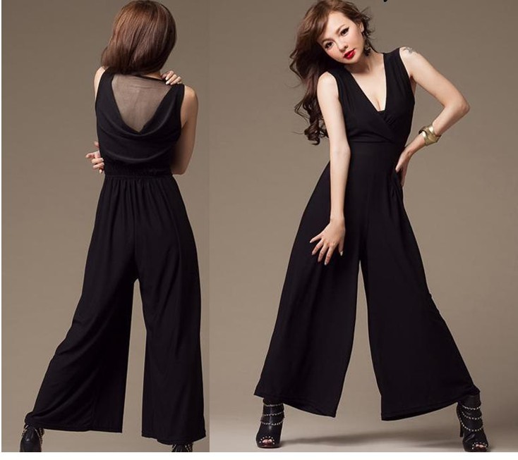 New Arrival Sexy V-Necked Slim Jumpsuit Fashion lace one-piece pants women's popular trousers overall free shipping#wy1017