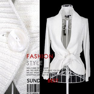 New arrival silveryarn brief single-button long-sleeve high quality cotton sweaters black/white Free shipping